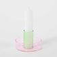 Pink & Green Duo Tone Glass Candle Holder