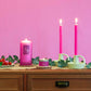 deep pink dinner candles