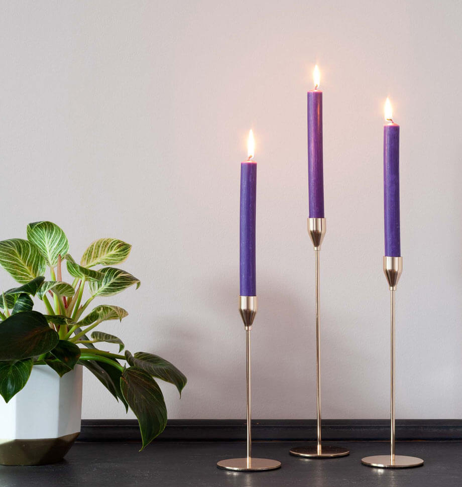  Purple 10 inch Dinner Candles x 6 - Shearer Candles