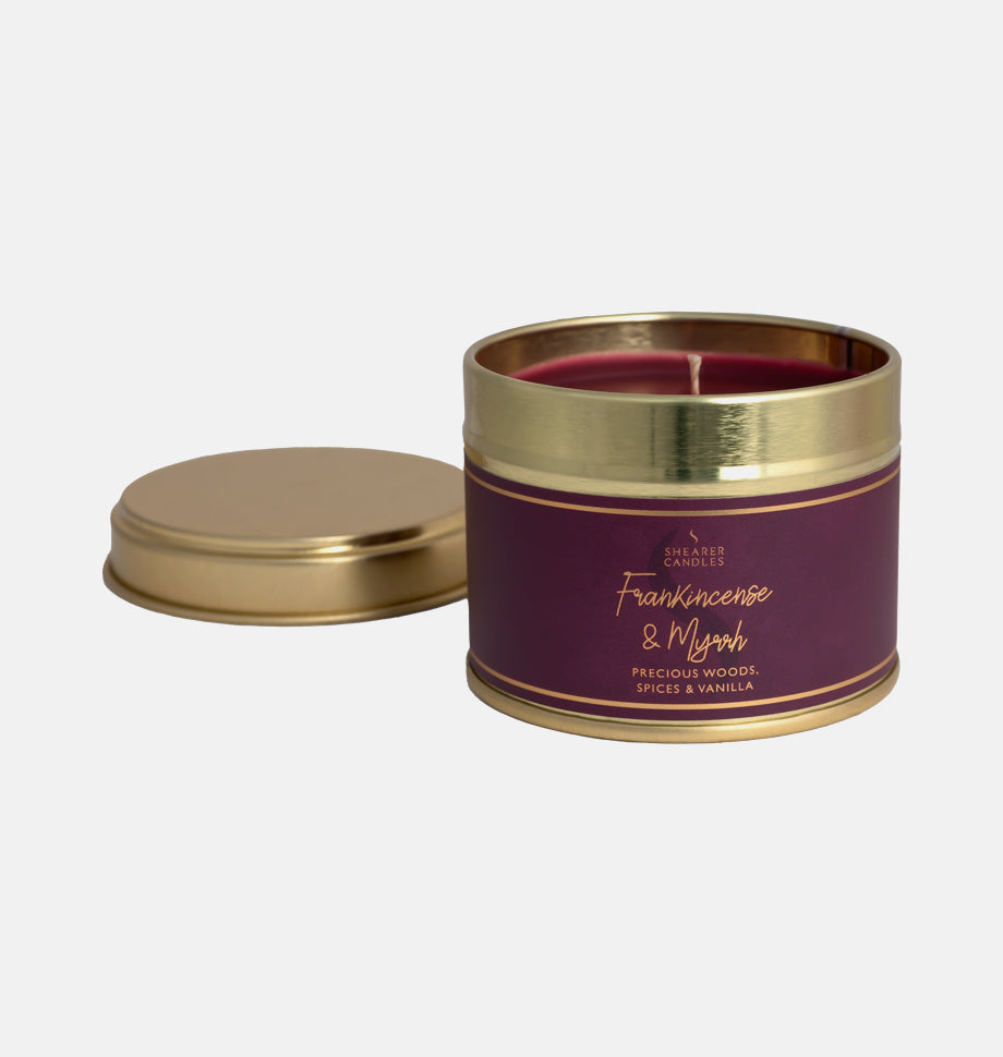 Frankincense and Myrrh Small Tin Candle - Shearer Candles